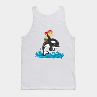 Kid riding orca free willy Tank Top